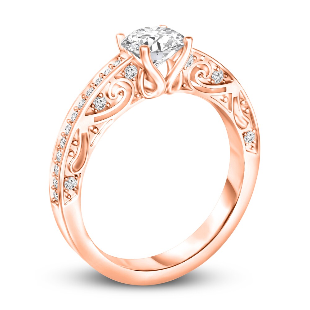 Diamond Engagement Ring 1 ct tw Round 14K Rose Gold IXyc4eHt