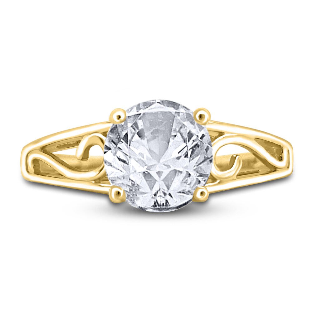 Diamond Solitaire Scroll Engagement Ring 1-1/2 ct tw Round 14K Yellow Gold (I2/I) IYXqJ5vh