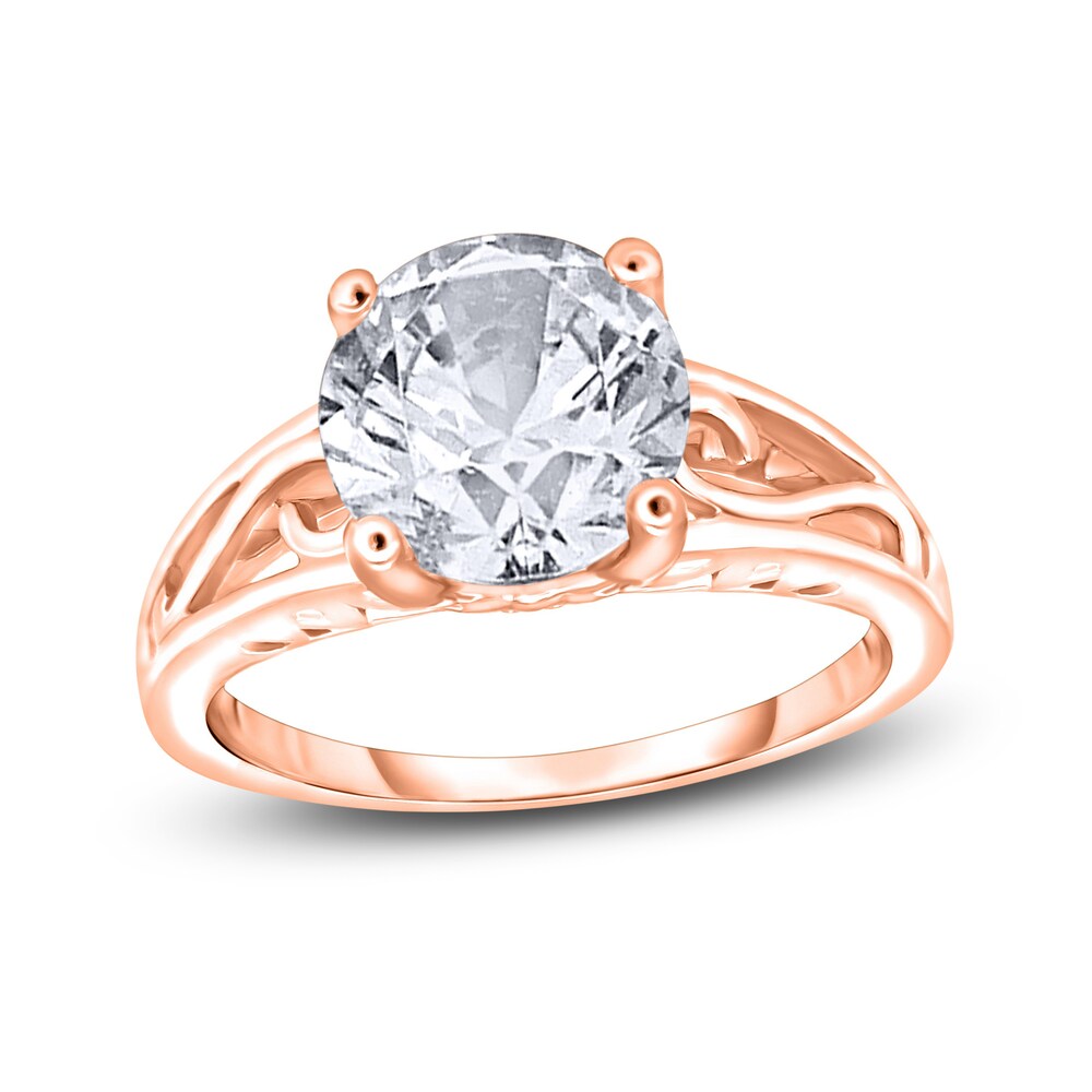 Diamond Solitaire Scroll Engagement Ring 2 ct tw Round 14K Rose Gold (I2/I) IZ9ZUo9P [IZ9ZUo9P]