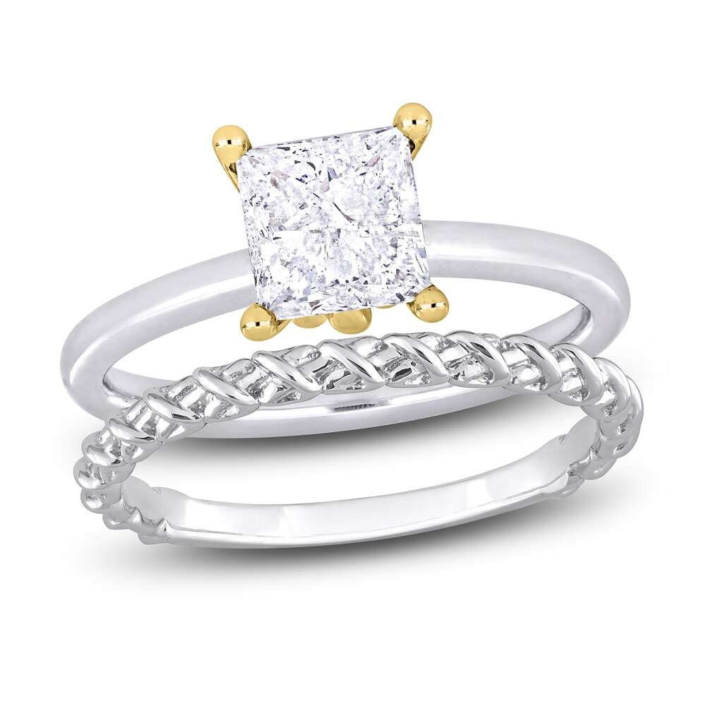 Diamond Y-Knot Bridal Set 1 ct tw Princess 14K Two-Tone Gold (I/I1) IaUyGU5n [IaUyGU5n]