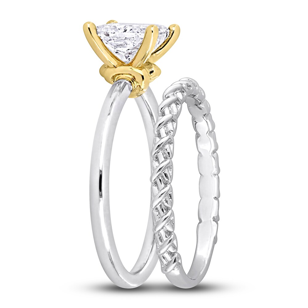 Diamond Y-Knot Bridal Set 1 ct tw Princess 14K Two-Tone Gold (I/I1) IaUyGU5n