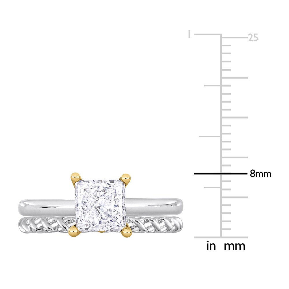 Diamond Y-Knot Bridal Set 1 ct tw Princess 14K Two-Tone Gold (I/I1) IaUyGU5n