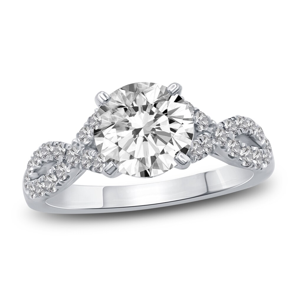 Diamond Engagement Ring 2-1/2 ct tw Round 14K White Gold IgZ18Du7 [IgZ18Du7]