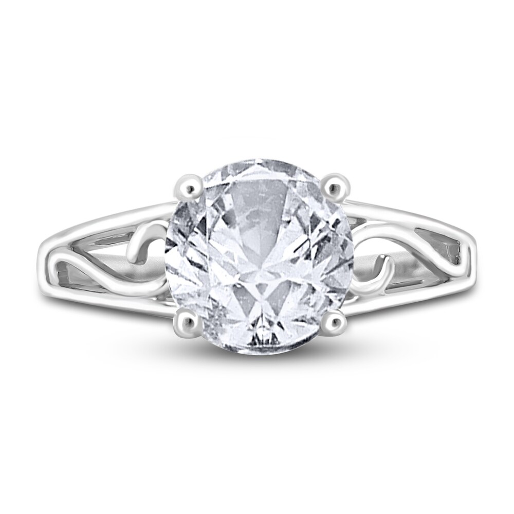 Diamond Solitaire Scroll Engagement Ring 2 ct tw Round 14K White Gold (I2/I) Iyr43tai