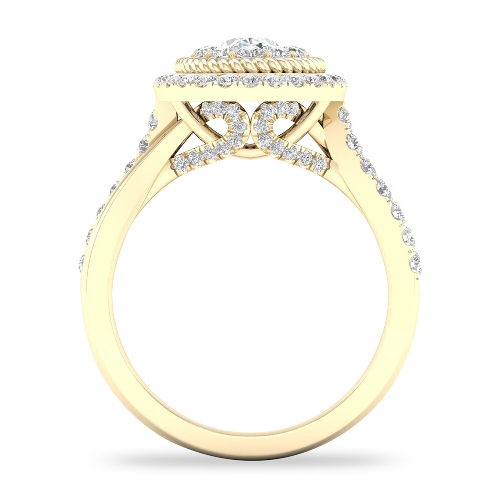 Diamond Ring 1-1/5 ct tw Round-cut 14K Yellow Gold JAZWs3yu