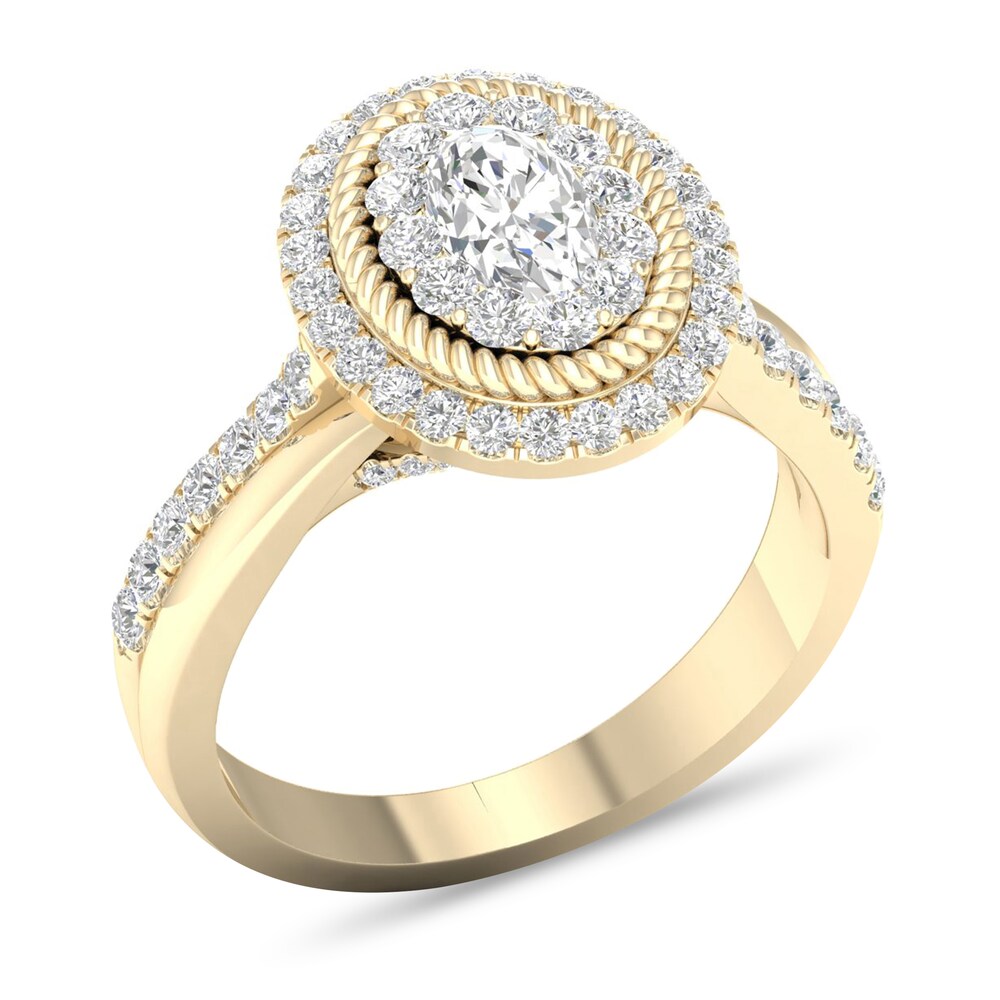 Diamond Ring 1-1/5 ct tw Round-cut 14K Yellow Gold JAZWs3yu