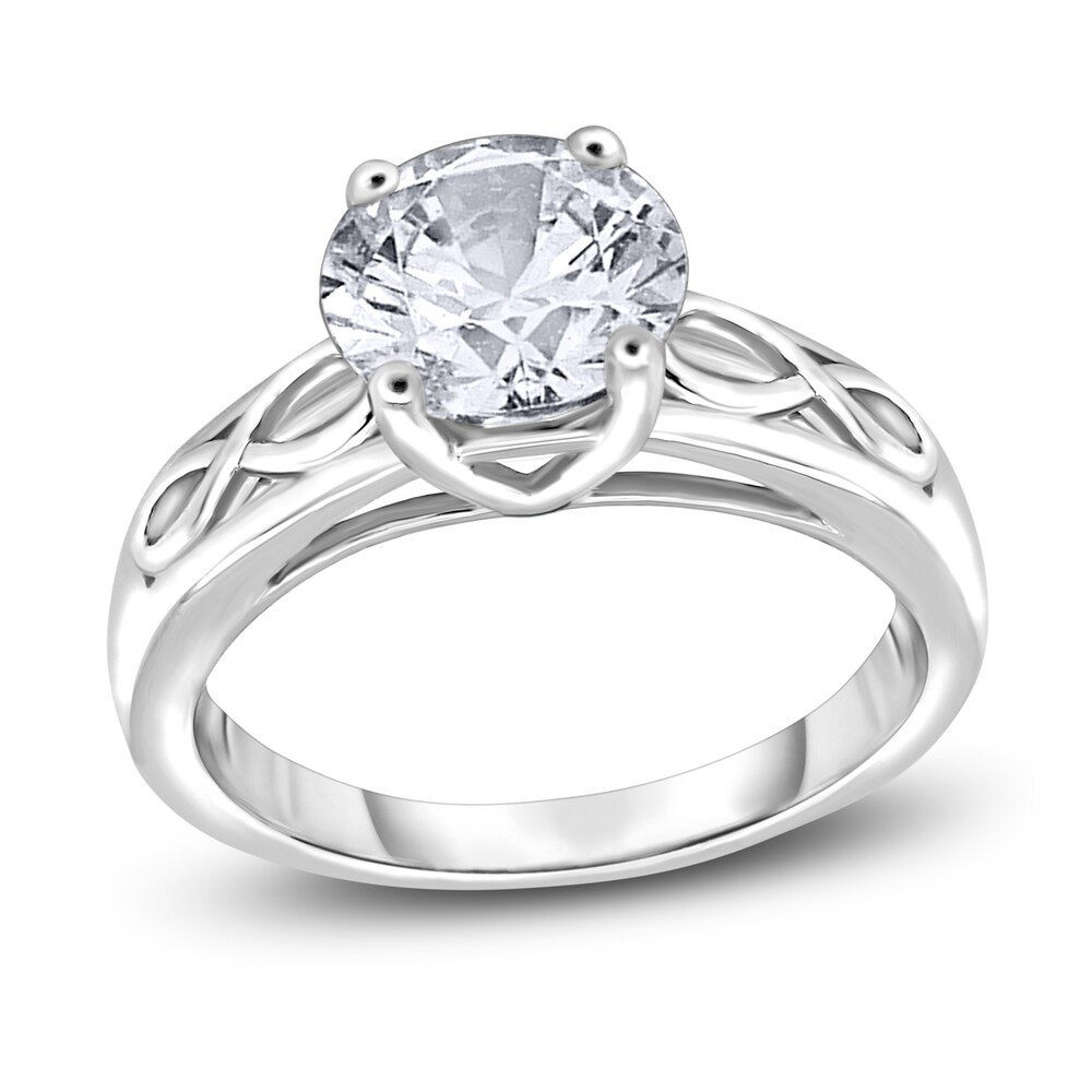 Diamond Solitaire Infinity Engagement Ring 1-1/2 ct tw Round 14K White Gold (I2/I) JM60EqO8