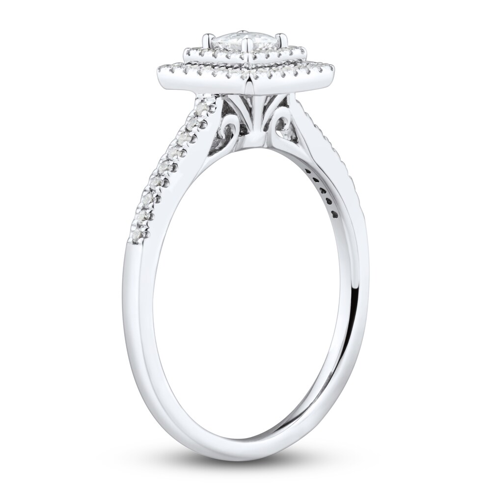 Diamond Engagement Ring 1/3 ct tw Princess/Round 14K White Gold JMUWxSdM