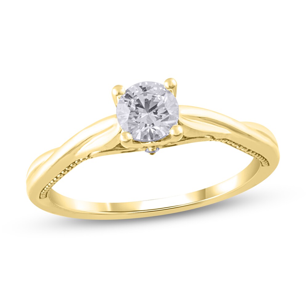 Diamond Engagement Ring 1/2 ct tw Round 14K Yellow Gold (I2/I) JPYR8D0U [JPYR8D0U]