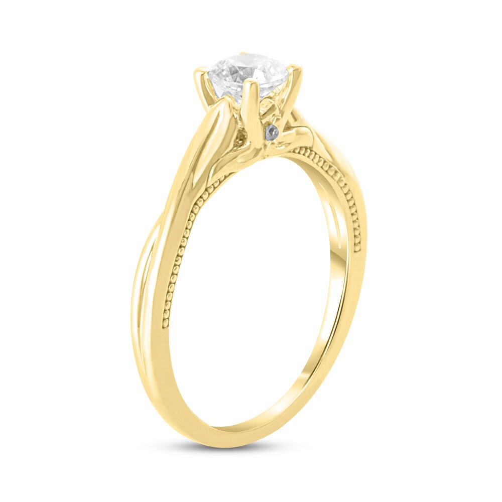 Diamond Engagement Ring 1/2 ct tw Round 14K Yellow Gold (I2/I) JPYR8D0U