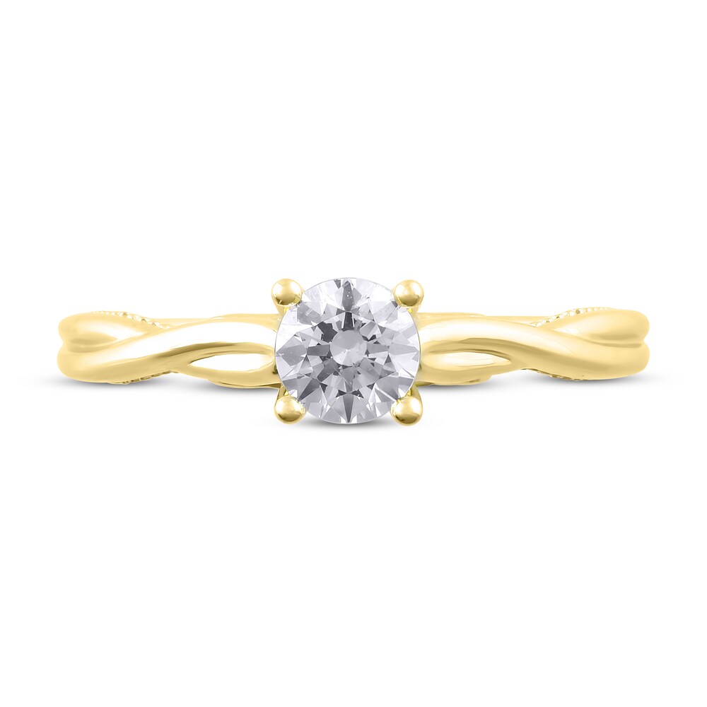 Diamond Engagement Ring 1/2 ct tw Round 14K Yellow Gold (I2/I) JPYR8D0U