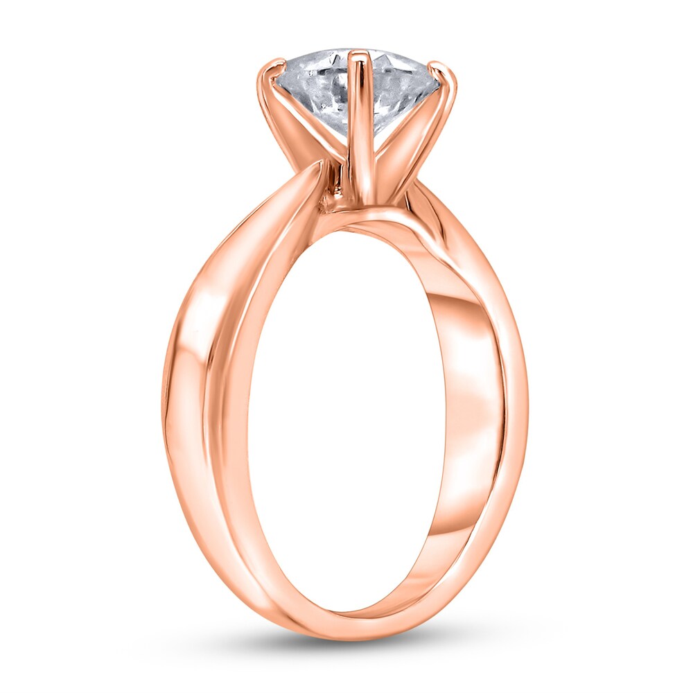 Diamond Solitaire Concave Engagement Ring 1/2 ct tw Round 14K Rose Gold (I2/I) JVT6MBFo