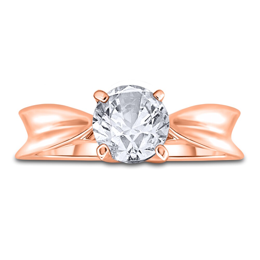 Diamond Solitaire Concave Engagement Ring 1/2 ct tw Round 14K Rose Gold (I2/I) JVT6MBFo