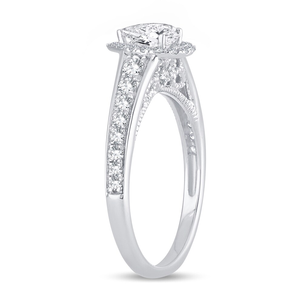 Diamond Engagement Ring 1 ct tw Round/Pear-shaped 14K White Gold JZcYCmx2