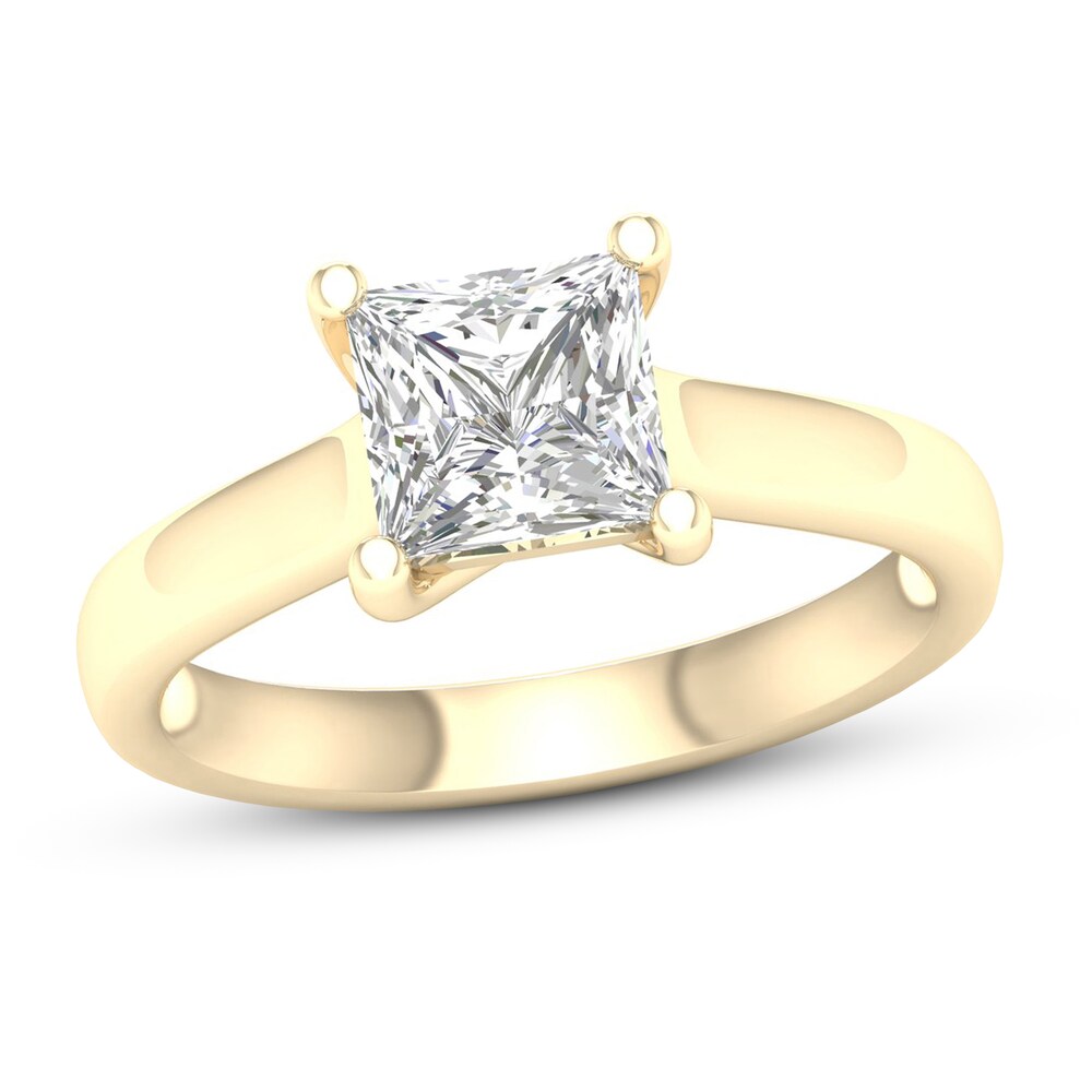 Diamond Solitaire Ring 2 ct tw Princess-cut 14K Yellow Gold (I1/I) Je6jiLVH [Je6jiLVH]