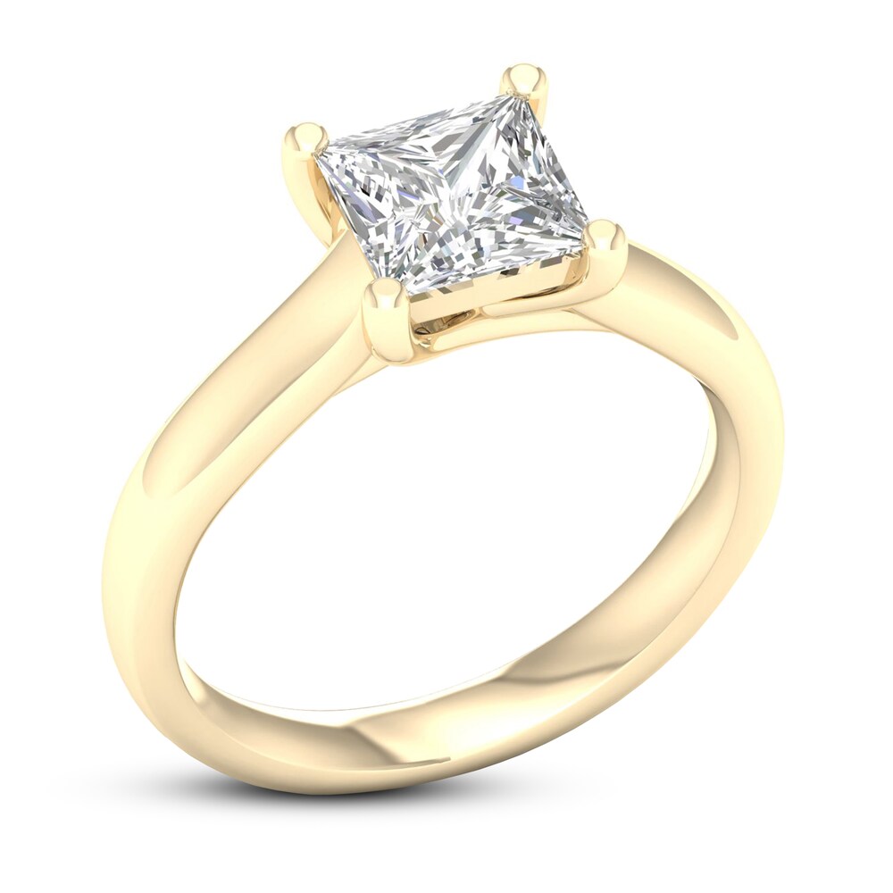 Diamond Solitaire Ring 2 ct tw Princess-cut 14K Yellow Gold (I1/I) Je6jiLVH