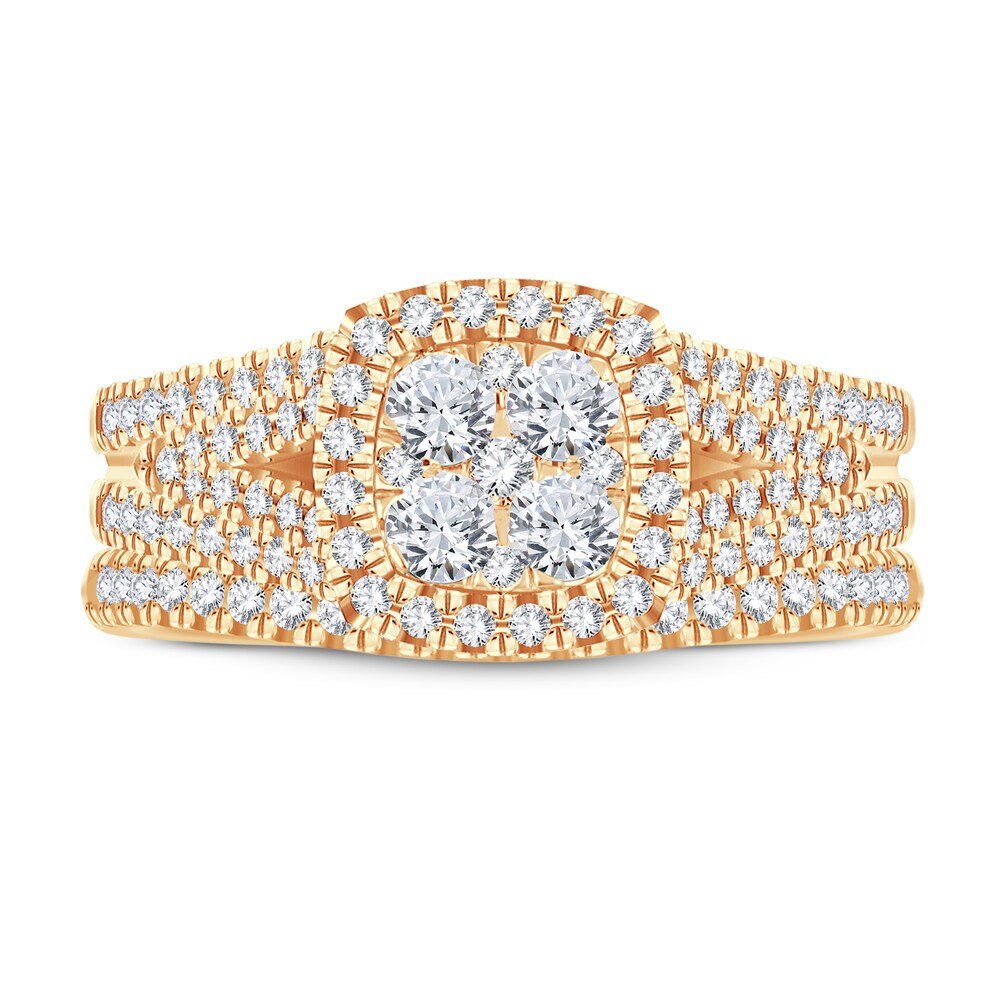 Diamond Bridal Set 1 ct tw Round-cut 14K Yellow Gold JnTW1Evw