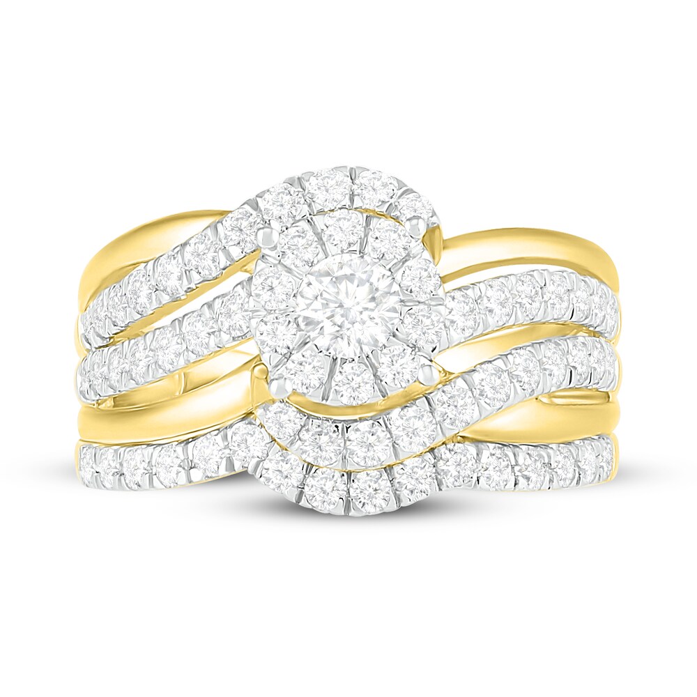 Diamond Bridal Set 1 ct tw Round 14K Yellow Gold JpQCjSQE