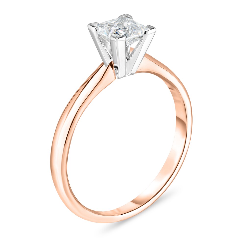 Diamond Solitaire Ring 1/4 ct tw Princess 14K Rose Gold (I1/I) K3ve4Pks