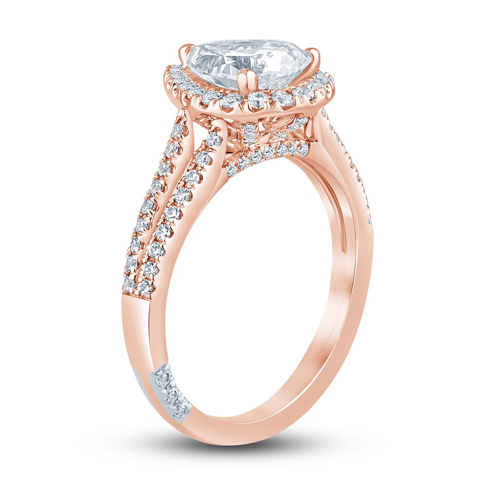 Pnina Tornai Lab-Created Diamond Engagement Ring 2-1/2 ct tw Pear/Round 14K Rose Gold K93RVKgS