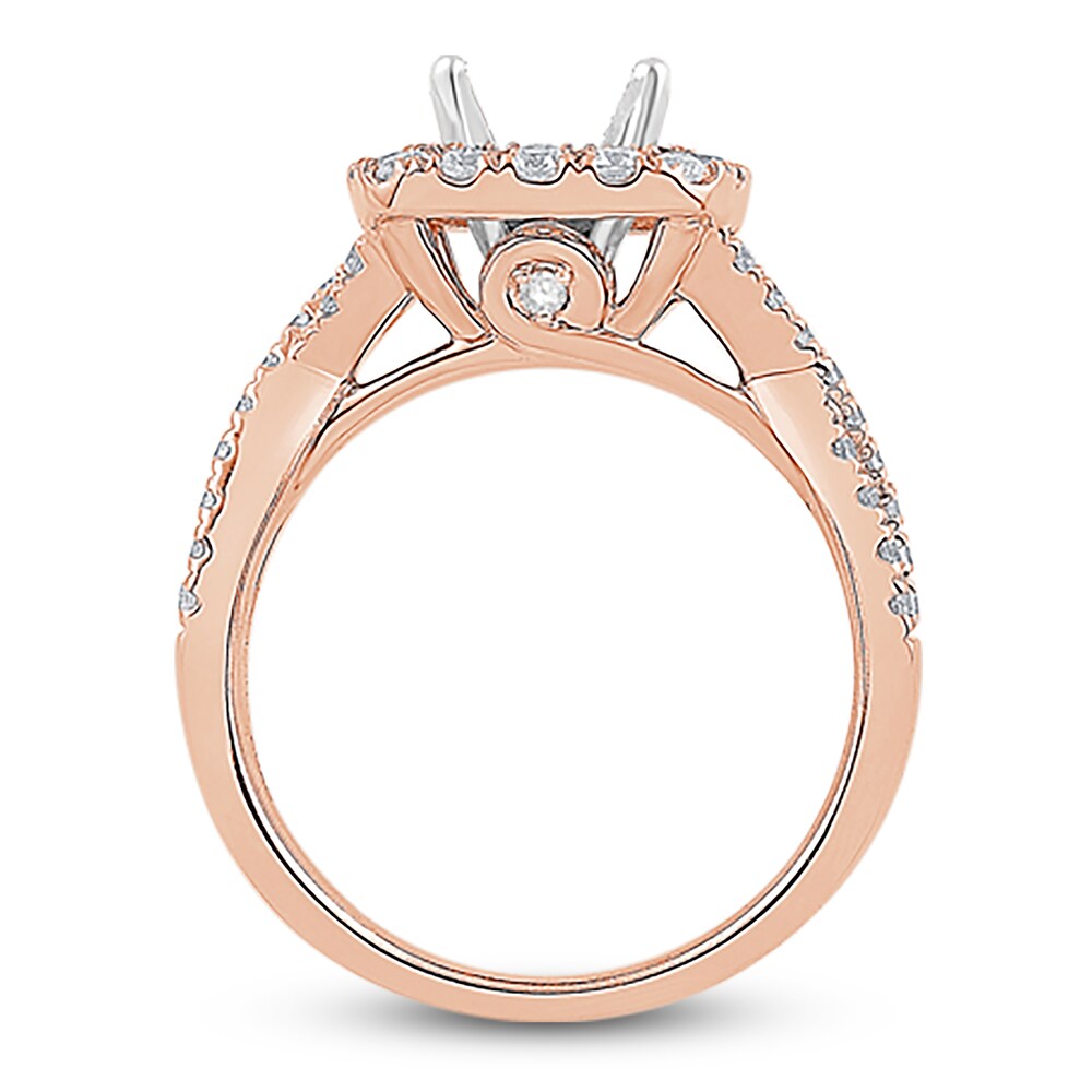 Engagement Ring 3/4 ct tw Round 14K Rose Gold KKNlFw0Y