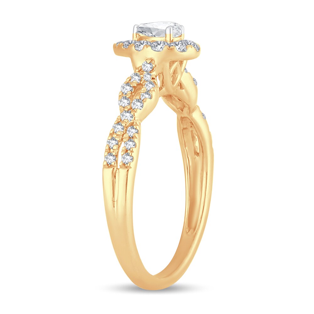 Diamond Ring 1/2 ct tw Pear-shaped 14K Yellow Gold KUKNbjiM