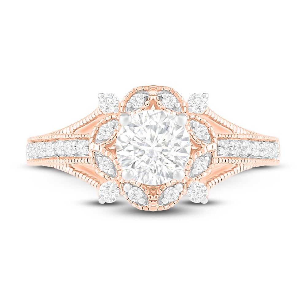 Diamond Engagement Ring 1 ct tw Round 14K Rose Gold KVSVQeFq