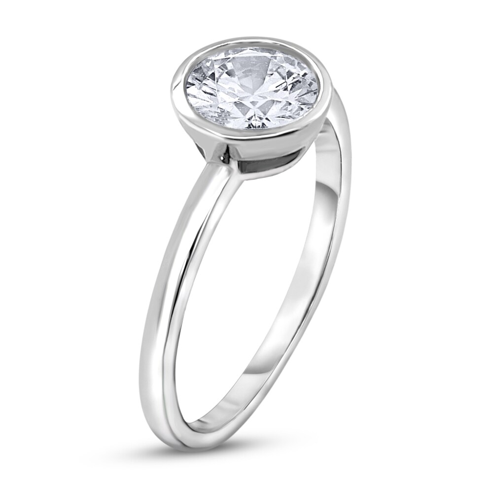 Diamond Solitaire Engagement Ring 3/4 ct tw Bezel-Set Round 14K White Gold (I2/I) KirVlV8r