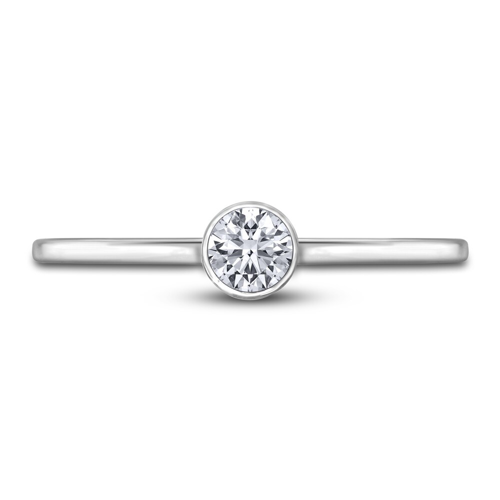 Diamond Solitaire Engagement Ring 3/4 ct tw Bezel-Set Round 14K White Gold (I2/I) KirVlV8r