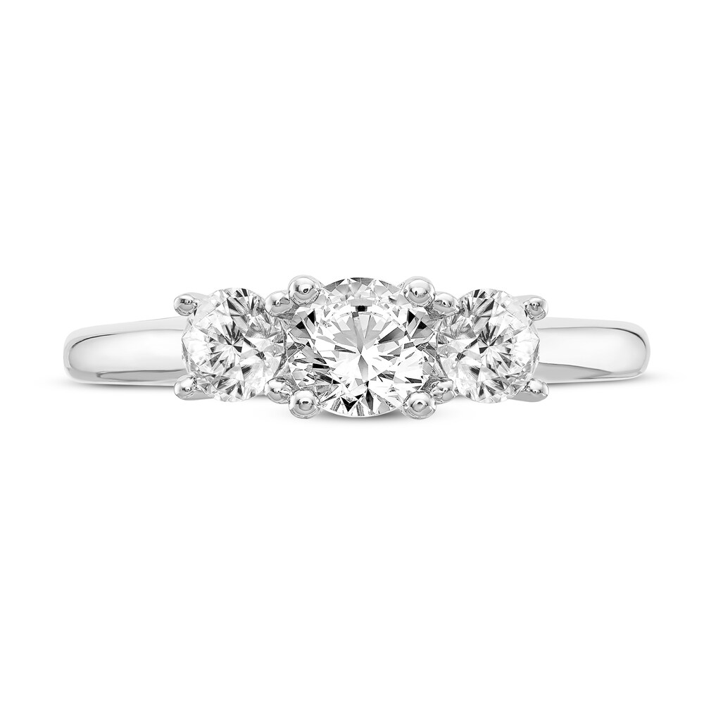 Diamond 3-Stone Engagement Ring 7/8 ct tw Round 14K White Gold KoE7VjrR