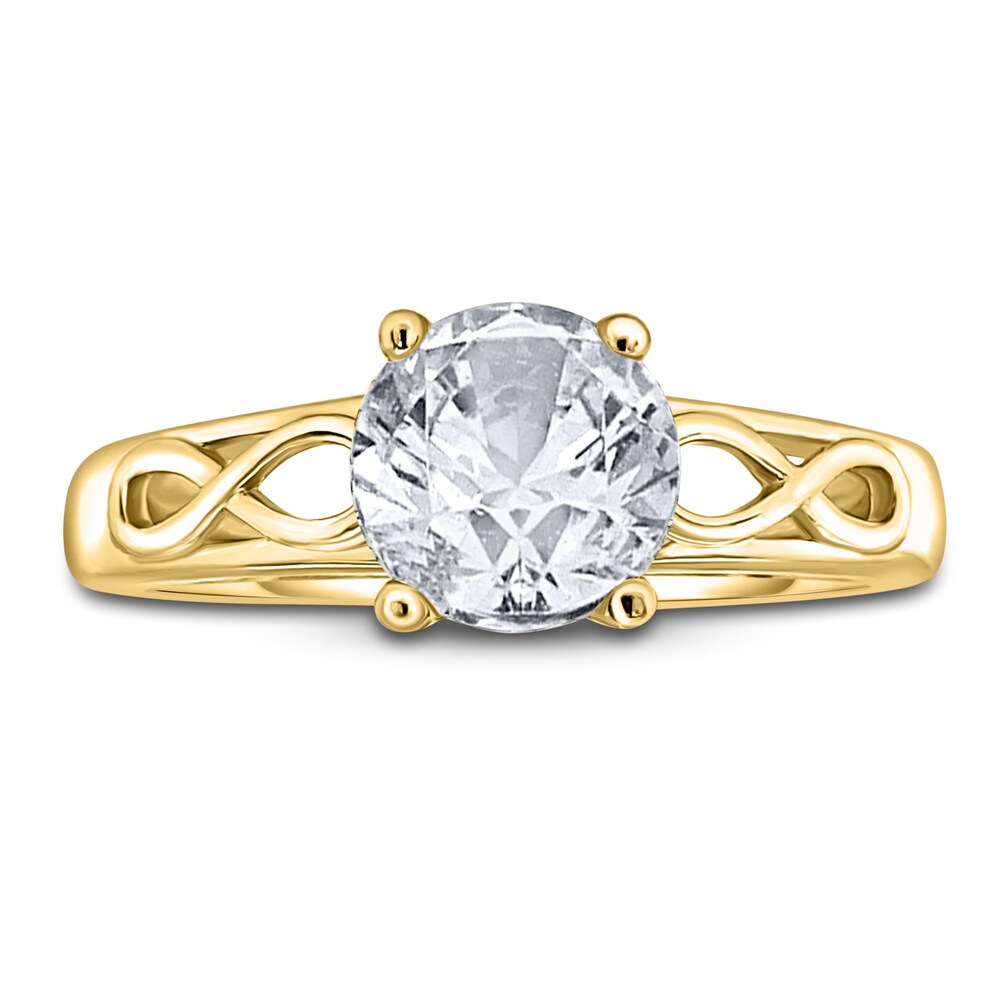 Diamond Solitaire Infinity Engagement Ring 3/4 ct tw Round 14K Yellow Gold (I2/I) KrAi8UJg