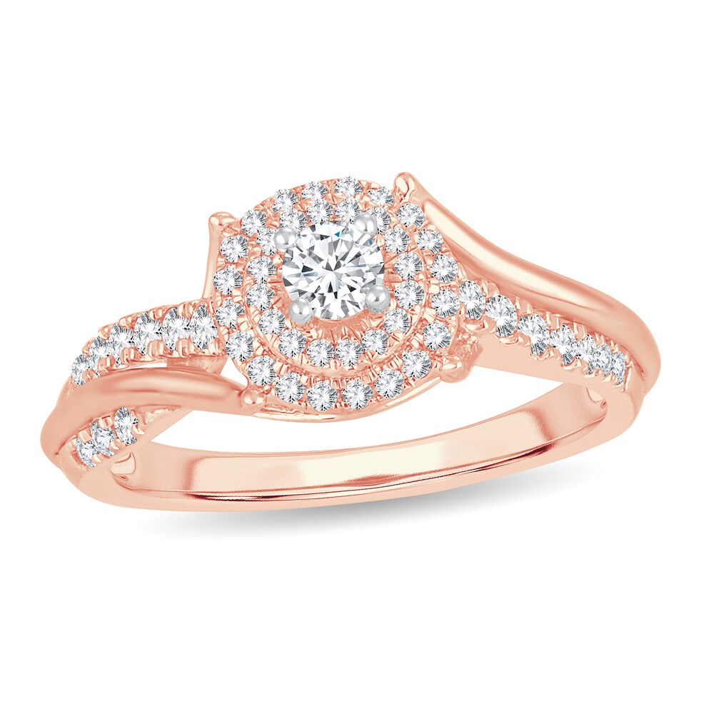 Diamond Ring 1/2 ct tw Round 14K Rose Gold KtkcZmGk