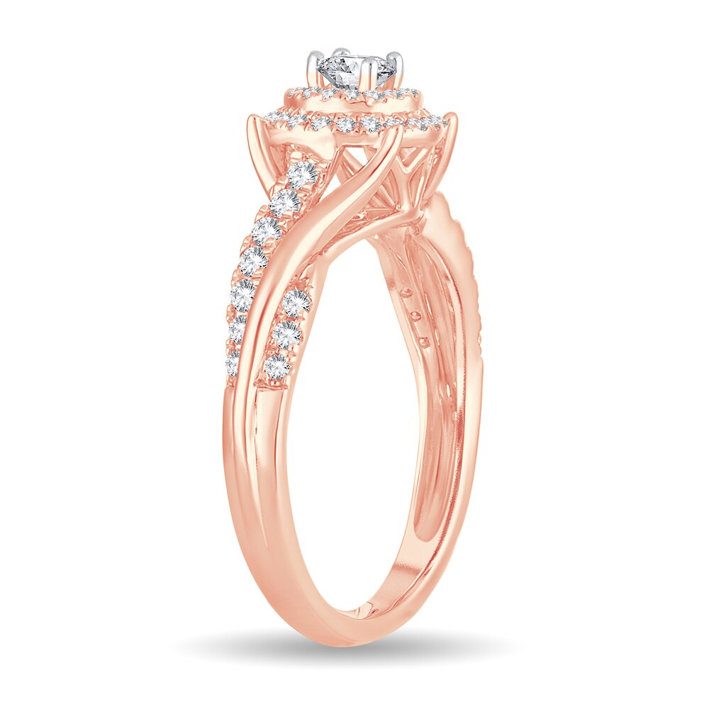 Diamond Ring 1/2 ct tw Round 14K Rose Gold KtkcZmGk