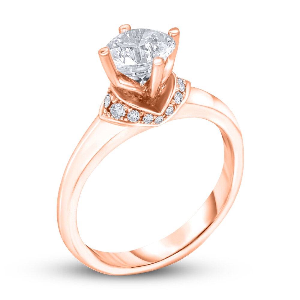 Diamond Engagement Ring 1-1/8 ct tw Round 14K Rose Gold KvOKZXTb