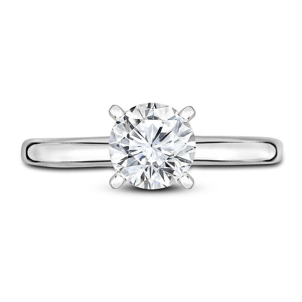 Diamond Solitaire Engagement Ring 1/2 ct tw Round 14K White Gold (I2/I) KzgG7Xs7