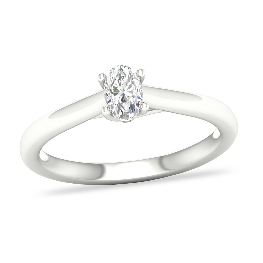 Diamond Solitaire Ring 1/3 ct tw Oval-cut 14K White Gold (SI2/I) L2W35n7H [L2W35n7H]