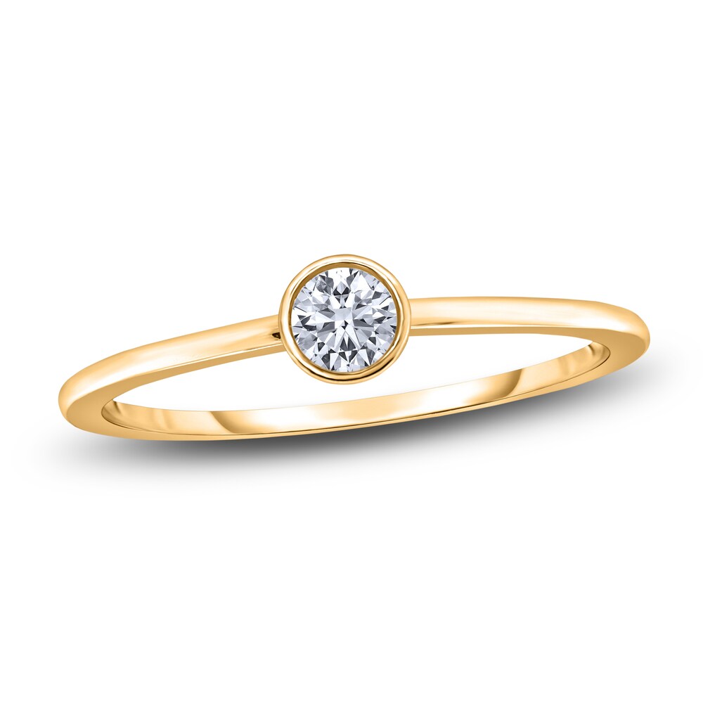 Diamond Solitaire Engagement Ring 1/4 ct tw Bezel-Set Round 14K Yellow Gold (I2/I) LEf9KG93 [LEf9KG93]