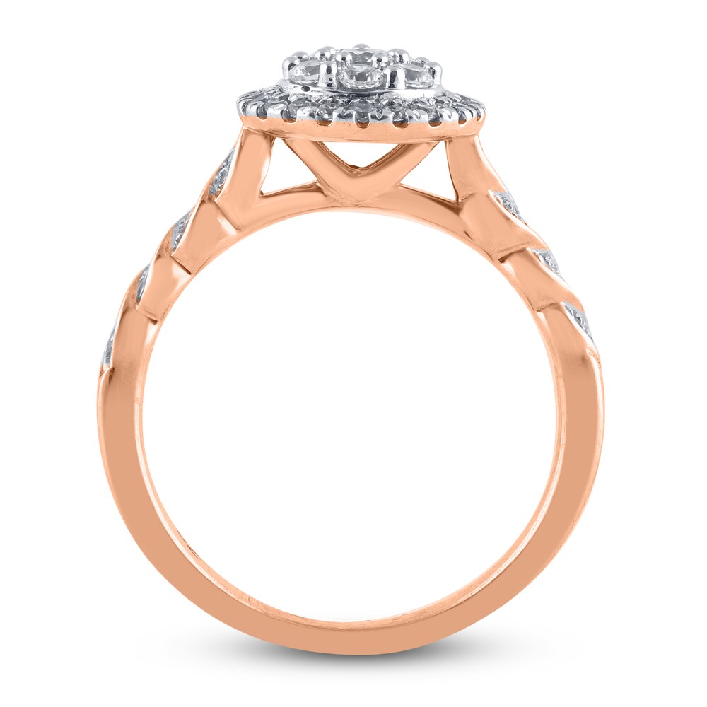 Diamond Engagement Ring 5/8 ct tw Round 14K Rose Gold LMqRIQaD