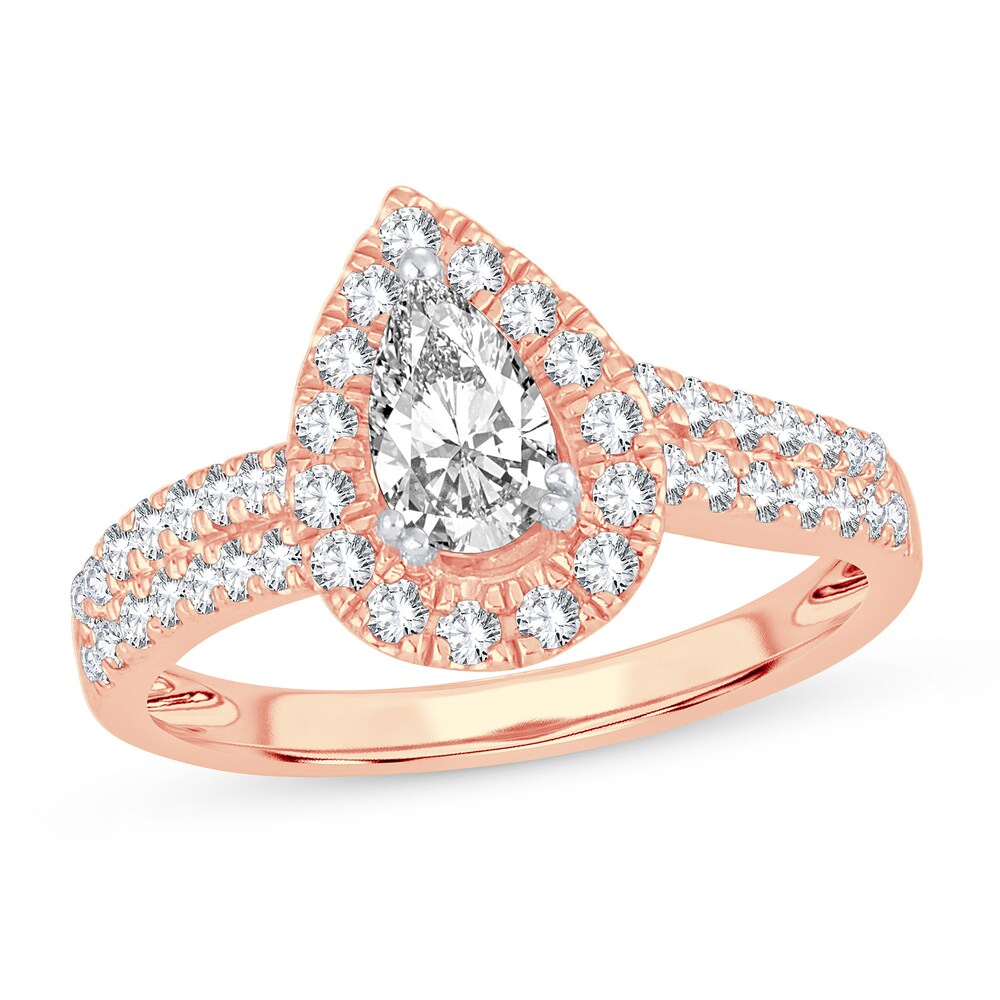 Diamond Ring 1 ct tw Pear-shaped 14K Rose Gold LSsVJpKl [LSsVJpKl]