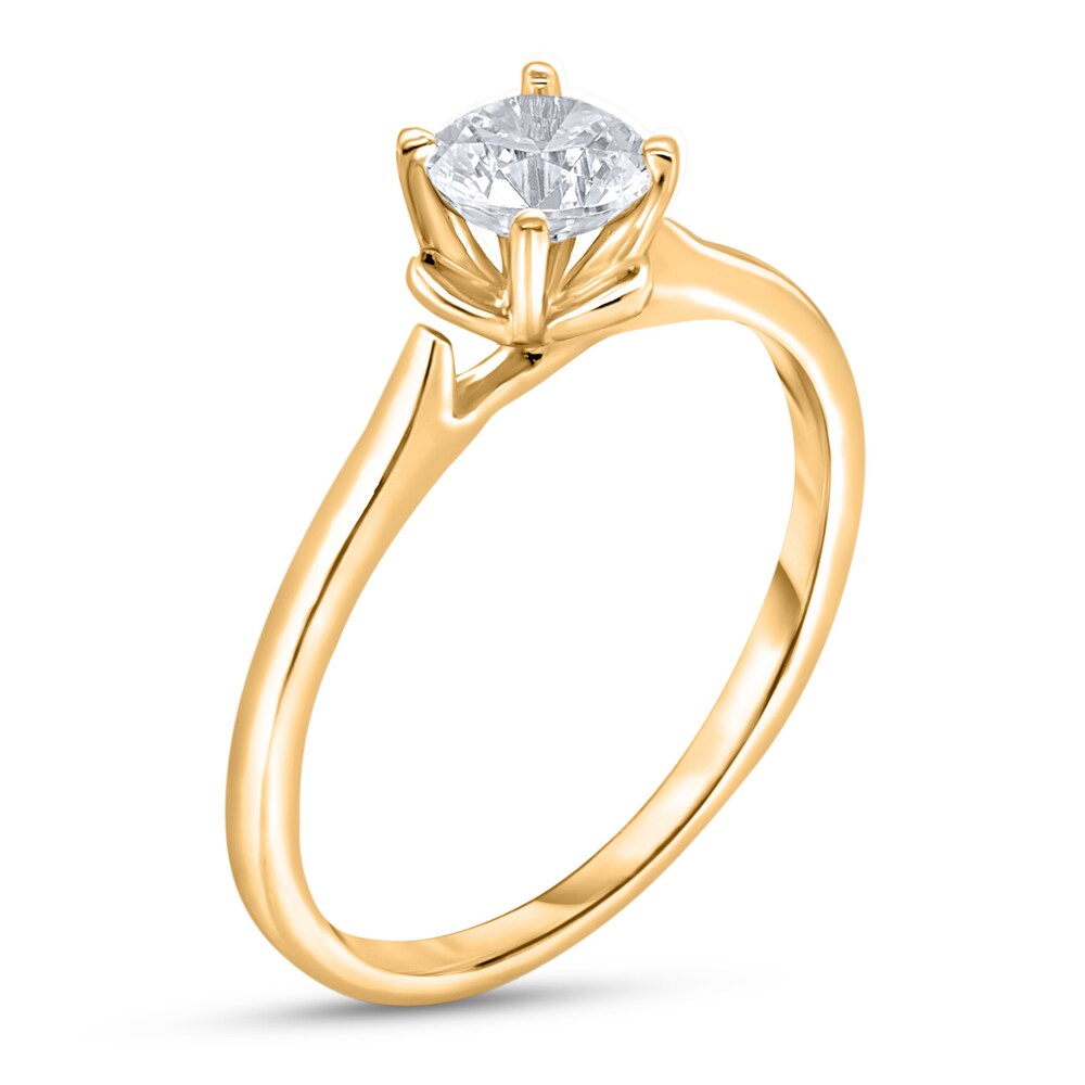 Diamond Solitaire Floral Engagement Ring 2 ct tw Round 14K Yellow Gold (I2/I) LfUpWV23