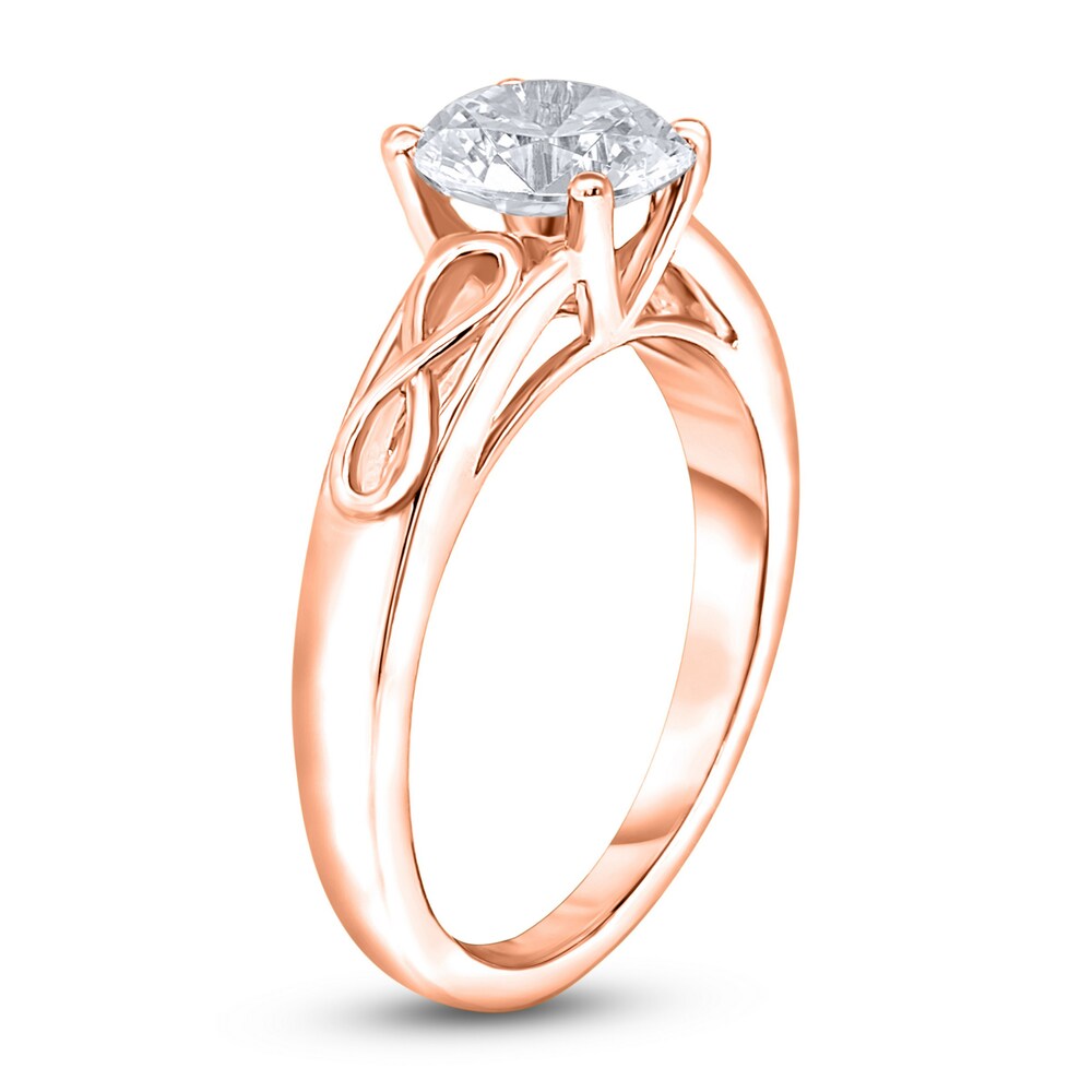 Diamond Solitaire Infinity Engagement Ring 3/4 ct tw Round 14K Rose Gold (I2/I) Lhgyn3UY