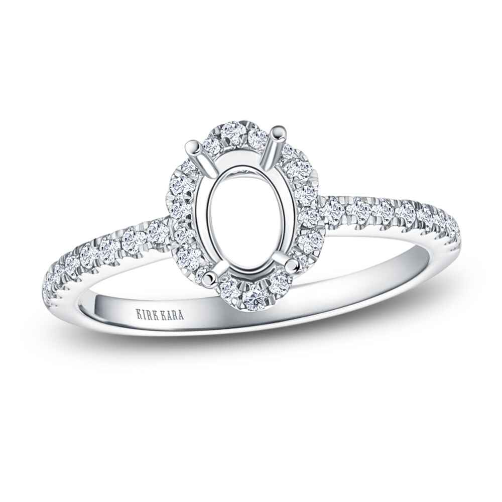 Kirk Kara Diamond Ring Setting 1/4 ct tw Round 18K White Gold LigAM734