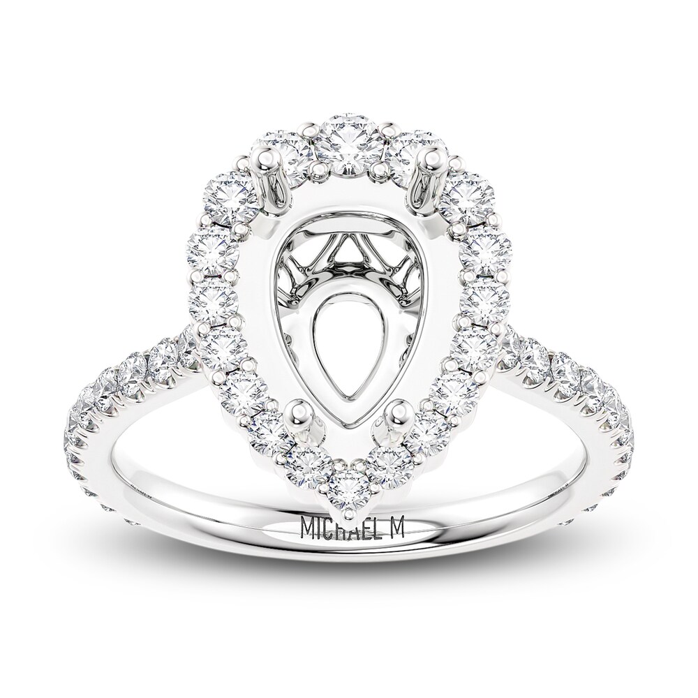 Michael M Diamond Engagement Ring Setting 5/8 ct tw Round 18K White Gold (Center diamond is sold separately) Lij4Vx3J