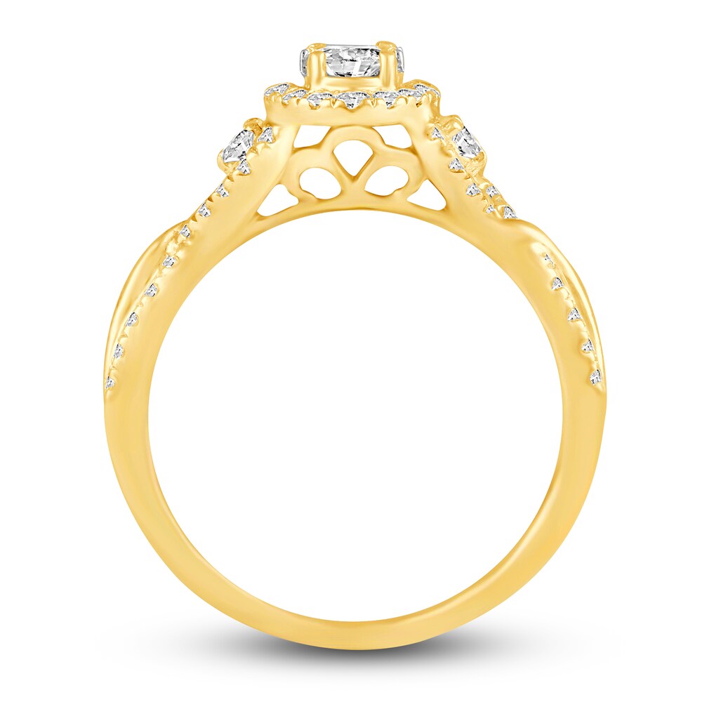 Diamond Engagement Ring 3/4 ct tw Round 14K Yellow Gold LuraYBn5