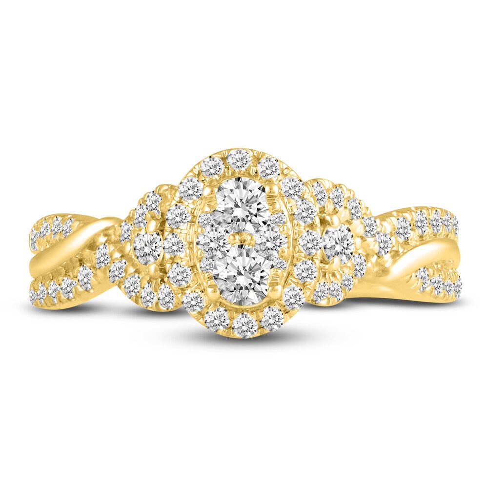 Diamond Engagement Ring 3/4 ct tw Round 14K Yellow Gold LuraYBn5