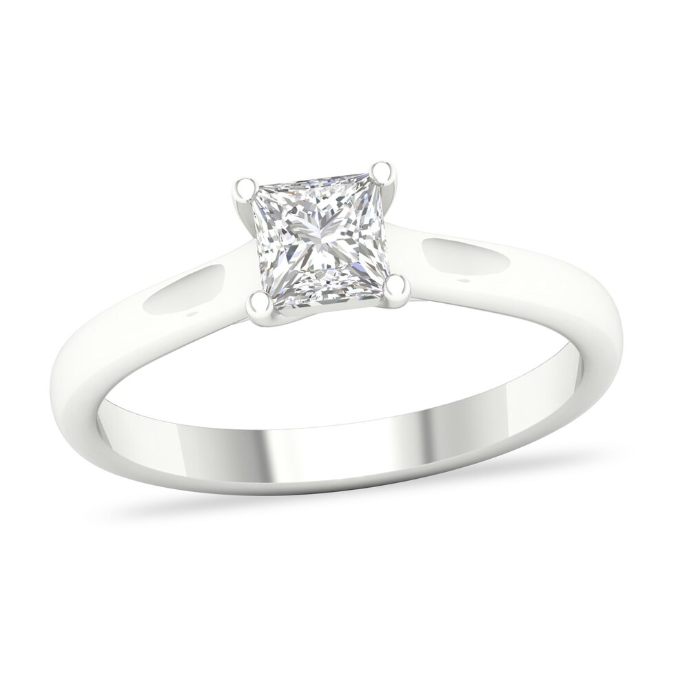 Diamond Solitaire Ring 3/4 ct tw Princess-cut 14K White Gold (SI2/I) LyuVW4Ic [LyuVW4Ic]