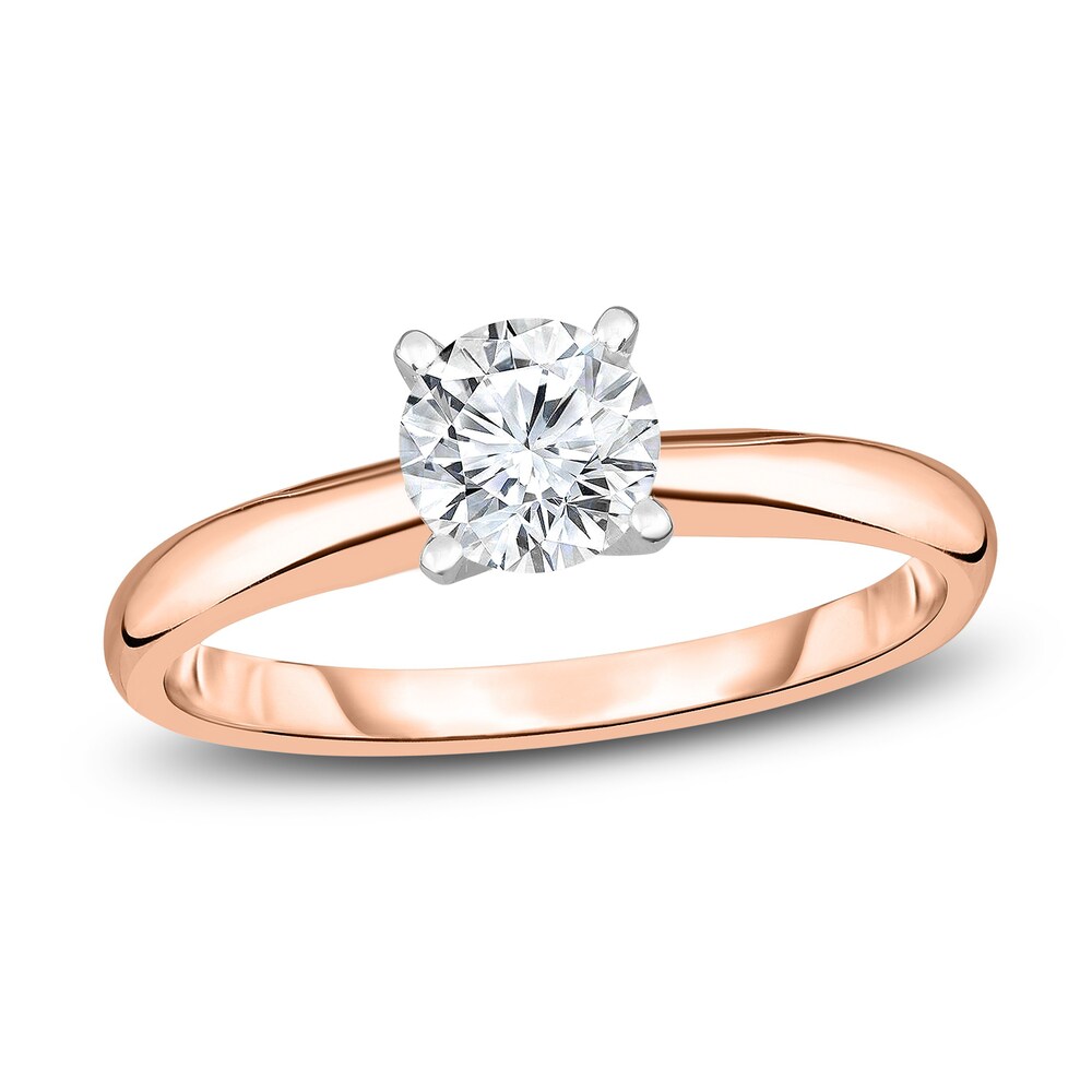 Diamond Solitaire Engagement Ring 1/5 ct tw Round 14K Rose Gold (I2/I) M3obPyyb [M3obPyyb]