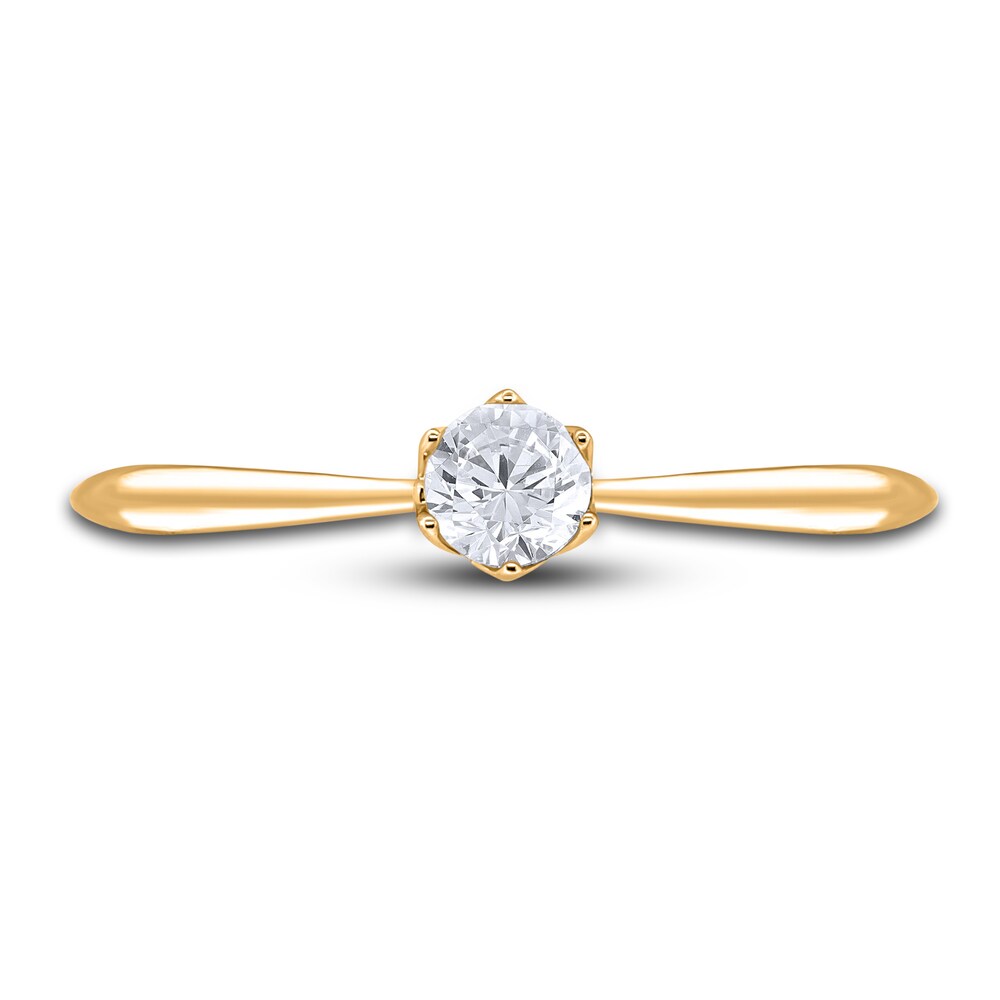 Diamond Cathedral Solitaire Engagement Ring 1/4 ct tw Round 14K Yellow Gold (I2/I) M9YNPF2j