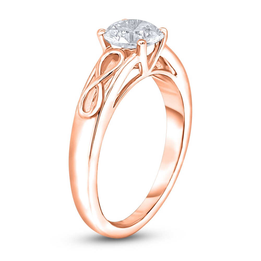 Diamond Solitaire Infinity Engagement Ring 1 ct tw Round 14K Rose Gold (I2/I) MIacDWYa