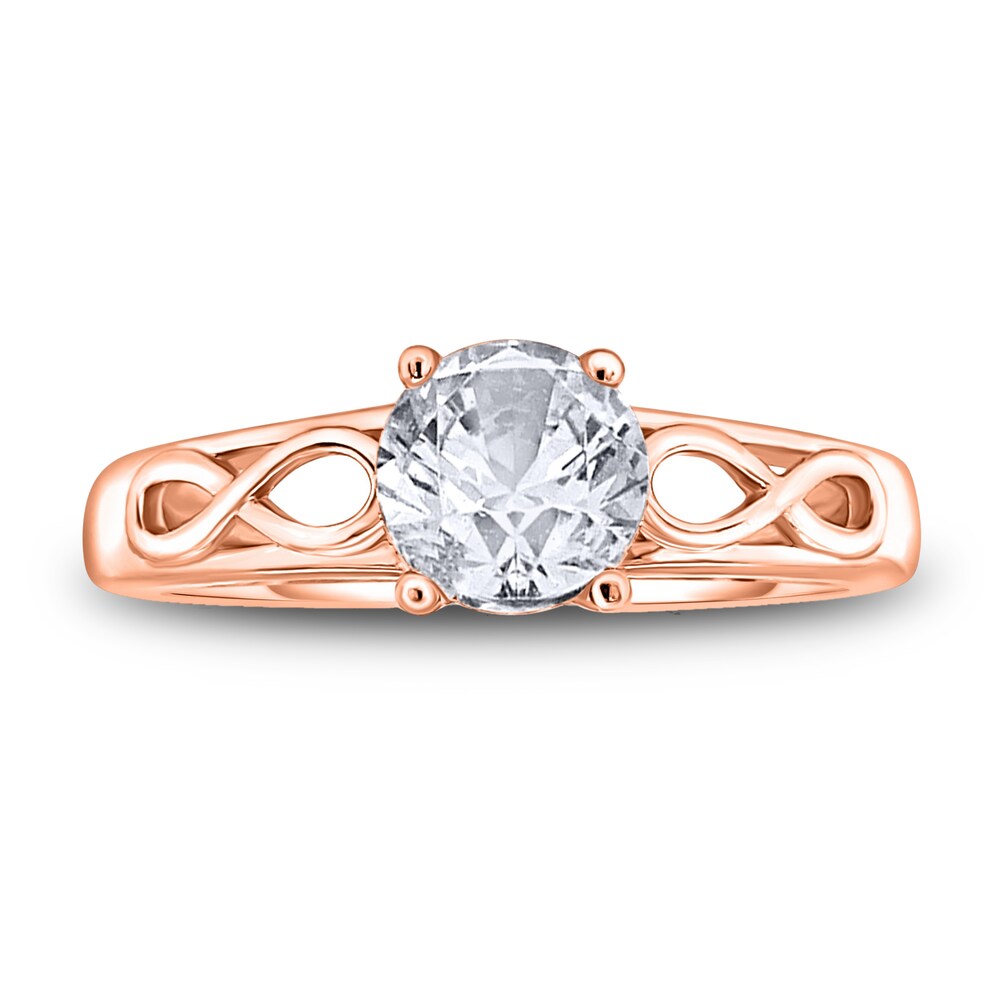 Diamond Solitaire Infinity Engagement Ring 1 ct tw Round 14K Rose Gold (I2/I) MIacDWYa